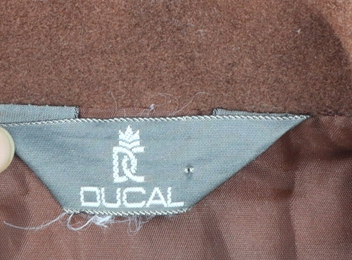 DUCAL Women Brown Wool Overcoat Size 24 Classic Lined Vintage