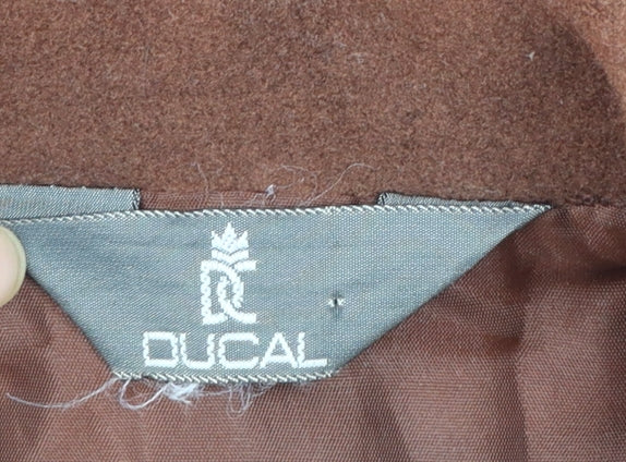 DUCAL Women Brown Wool Overcoat Size 24 Classic Lined Vintage