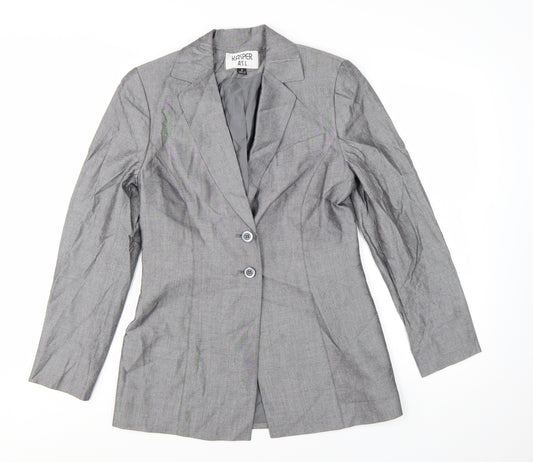 Kasper A.S.L. Women's Grey Size 4 Single-Breasted Suit Jacket