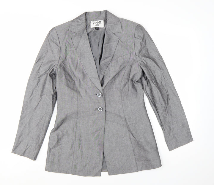 Kasper A.S.L. Women's Grey Size 4 Single-Breasted Suit Jacket
