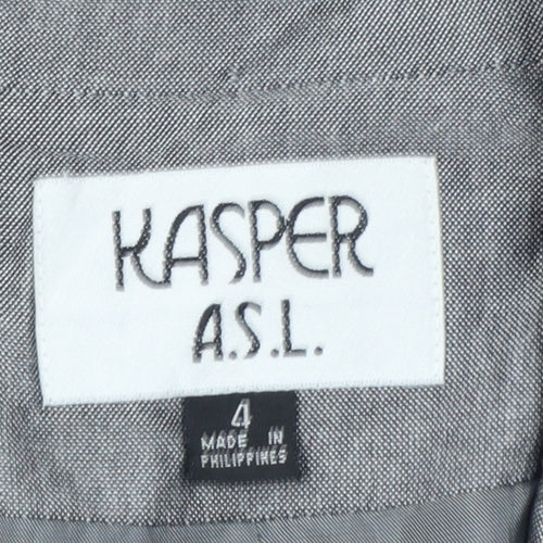 Kasper A.S.L. Women's Grey Size 4 Single-Breasted Suit Jacket