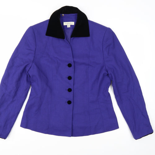 Amanda Smith Women's Purple Wool Suit Jacket Size 10 UK Classic Fit