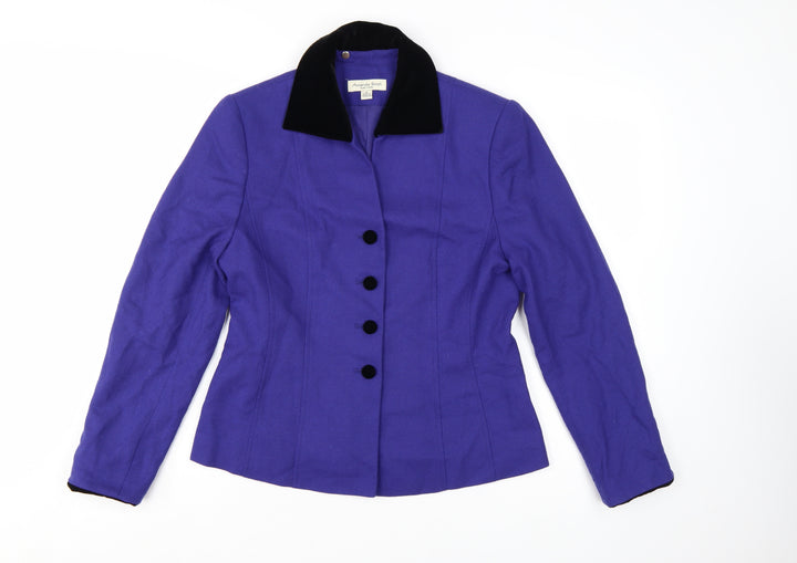 Amanda Smith Women's Purple Wool Suit Jacket Size 10 UK Classic Fit