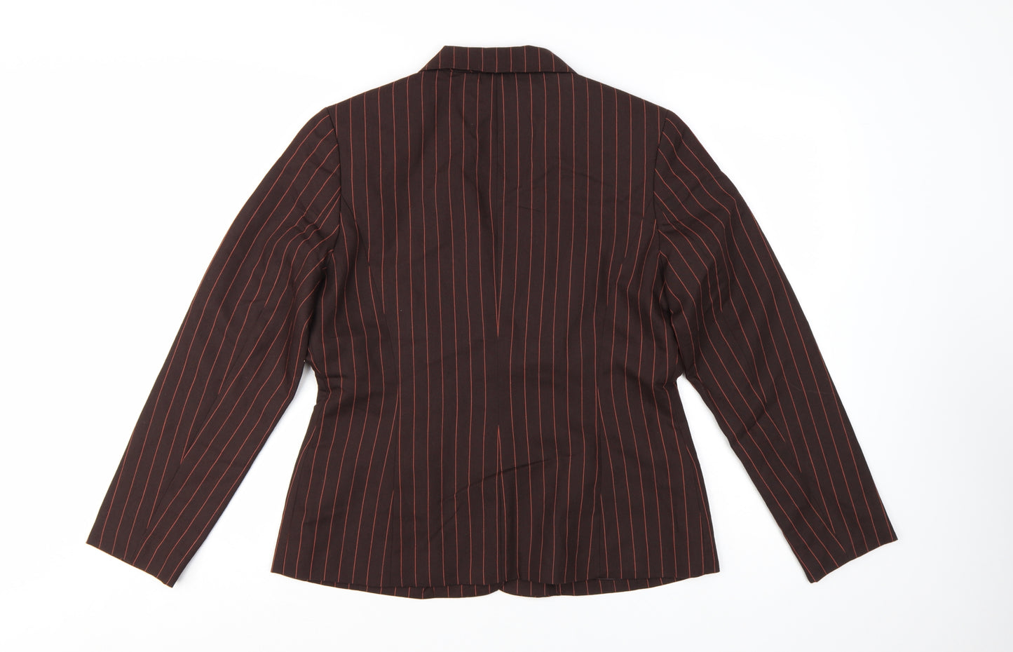 Tower Hill Collection Women Brown Pinstripe Blazer Size 6 Classic Fit