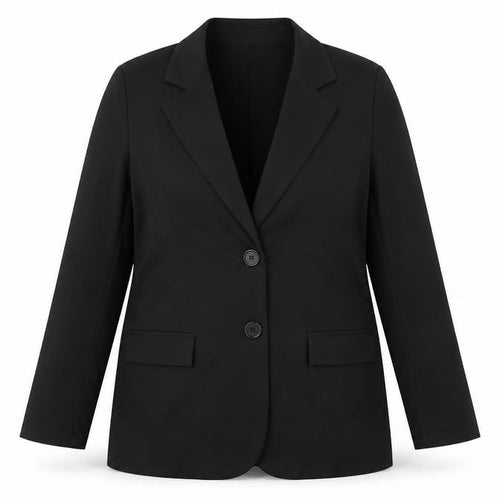 Boohoo Women Black Tailored Two-Button Blazer UK 14