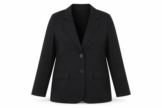 Boohoo Women Black Tailored Two-Button Blazer UK 14