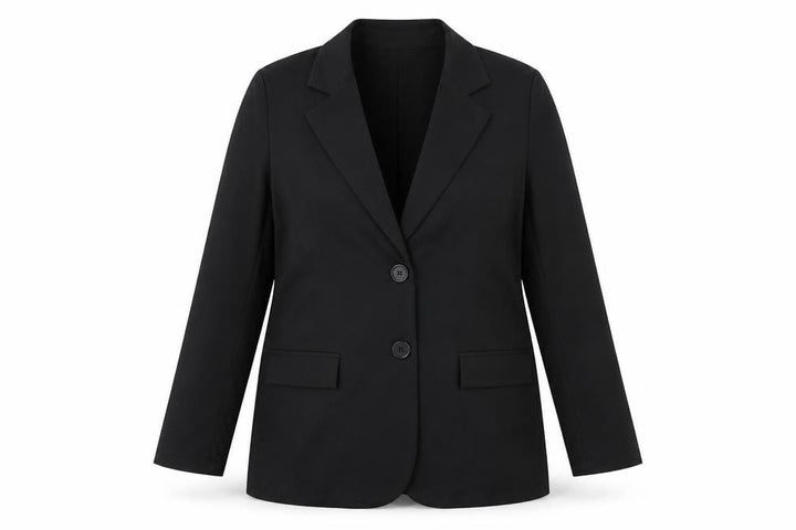 Boohoo Women Black Tailored Two-Button Blazer UK 14