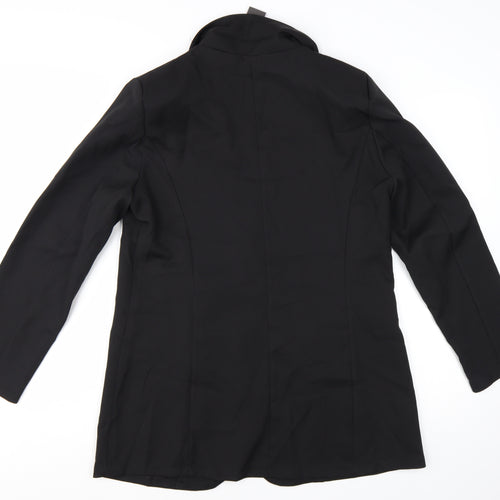 Boohoo Women Black Tailored Two-Button Blazer UK 14