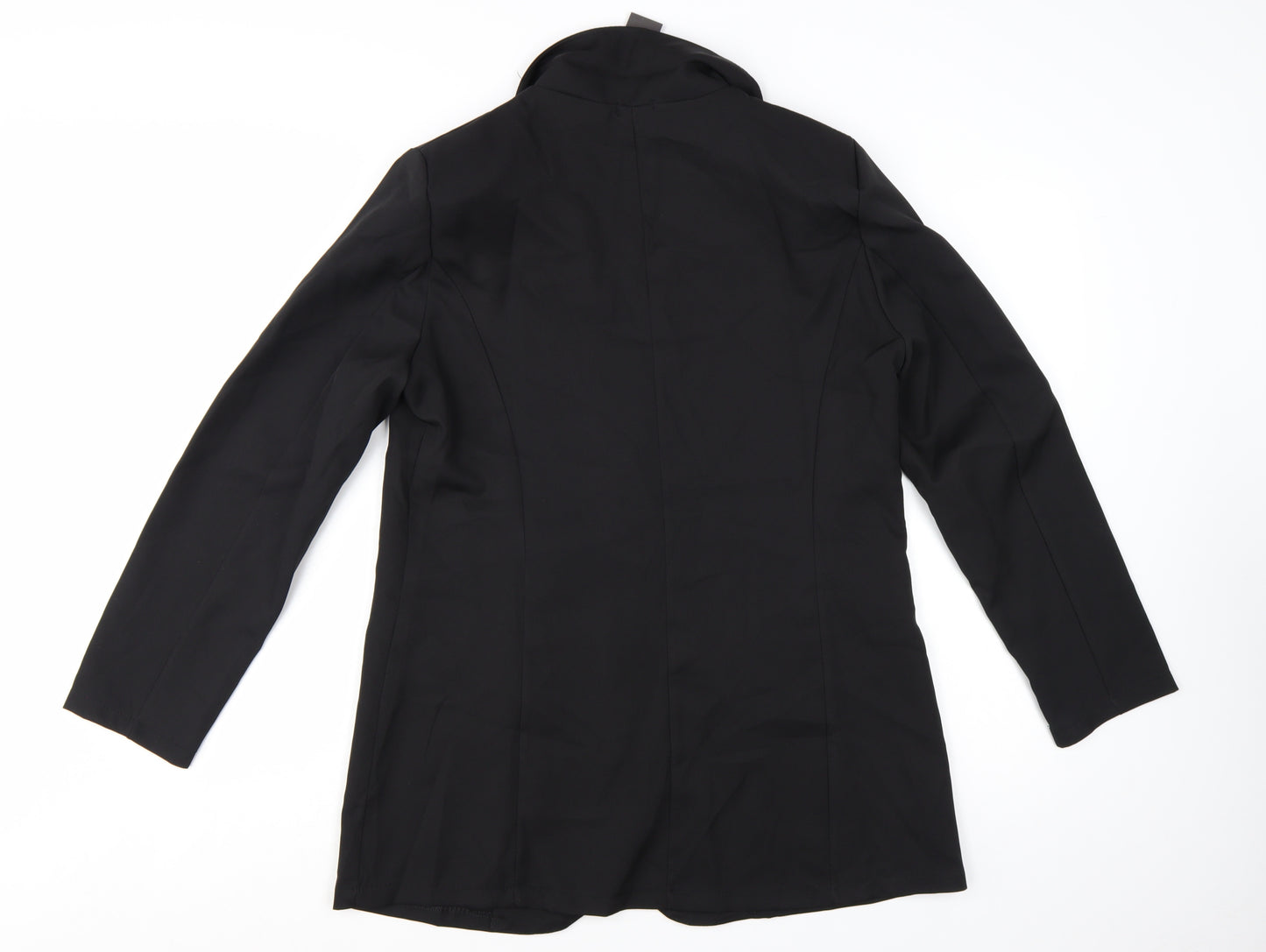Boohoo Women Black Tailored Two-Button Blazer UK 14