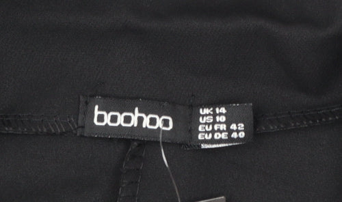 Boohoo Women Black Tailored Two-Button Blazer UK 14
