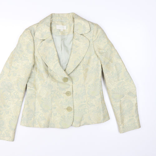 Marks and Spencer Women’s Green Jacquard Blazer UK 10 Single Breasted