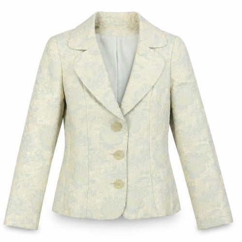 Marks and Spencer Women’s Green Jacquard Blazer UK 10 Single Breasted