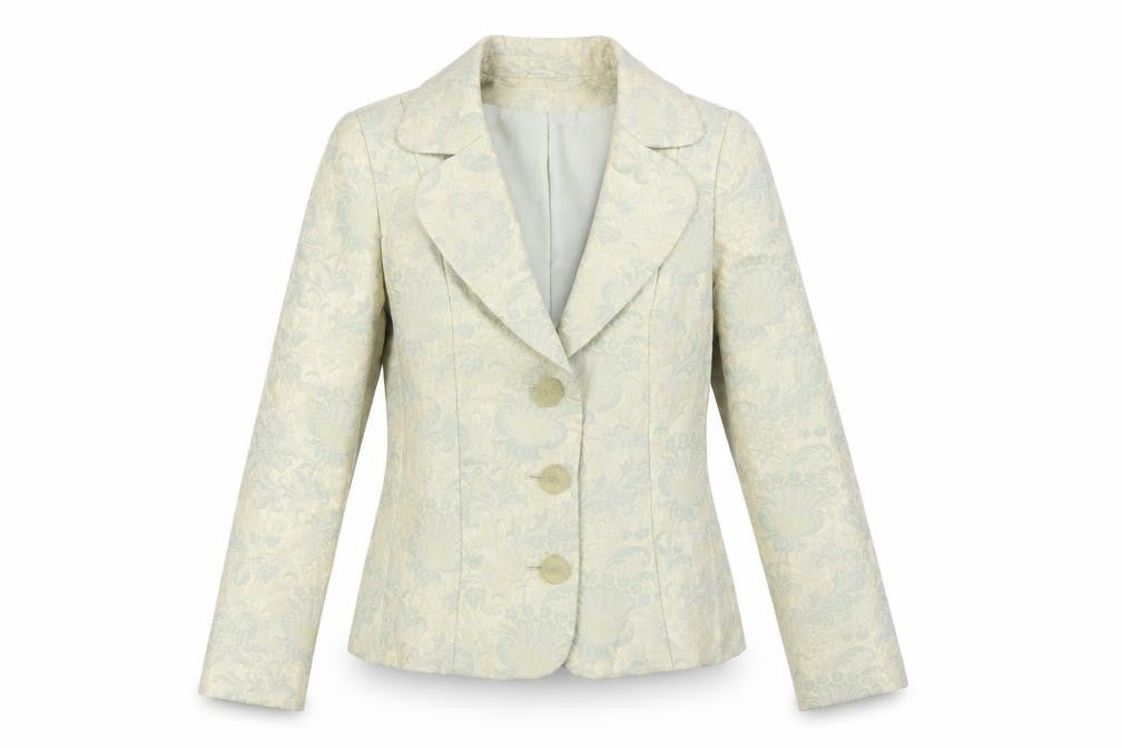 Marks and Spencer Women’s Green Jacquard Blazer UK 10 Single Breasted