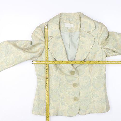 Marks and Spencer Women’s Green Jacquard Blazer UK 10 Single Breasted