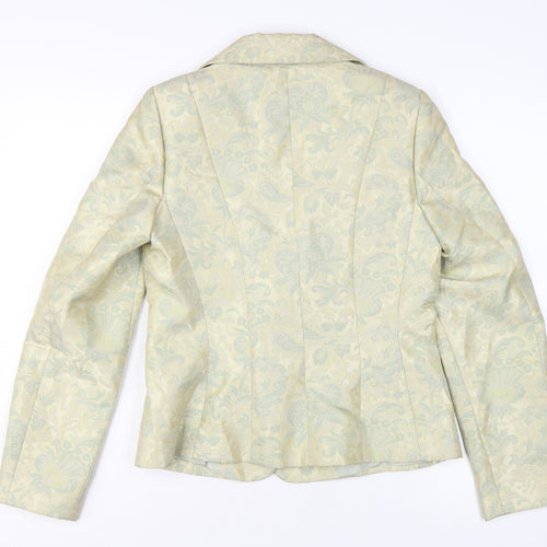 Marks and Spencer Women’s Green Jacquard Blazer UK 10 Single Breasted