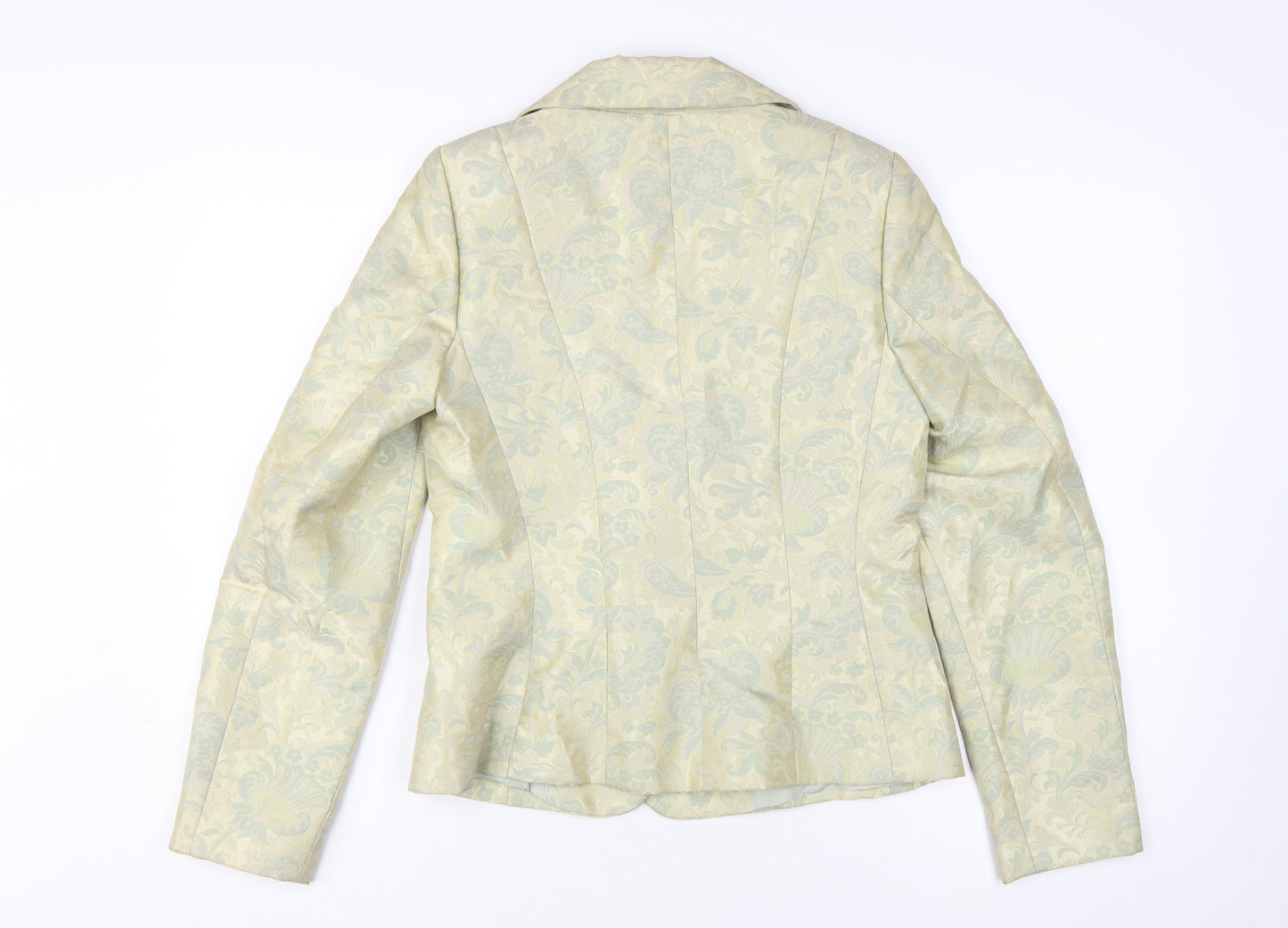 Marks and Spencer Women’s Green Jacquard Blazer UK 10 Single Breasted