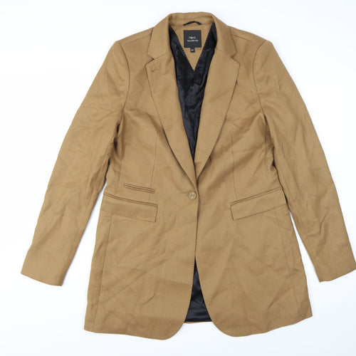 Next Tailoring Women's Beige Wool Blend Single-Breasted Blazer UK 16T