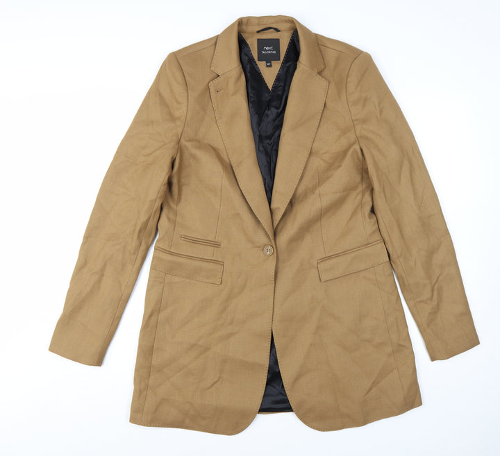 Next Tailoring Women's Beige Wool Blend Single-Breasted Blazer UK 16T