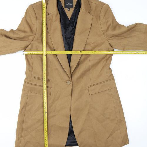 Next Tailoring Women's Beige Wool Blend Single-Breasted Blazer UK 16T