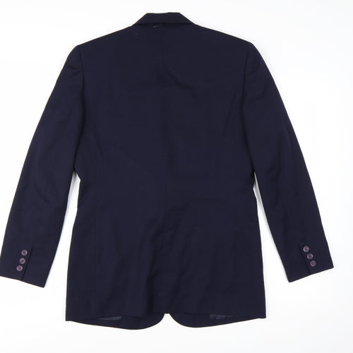 Talbots Women Navy Wool Single-Breasted Blazer Jacket Size 10