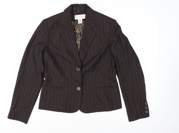 Jones New York Suit Brown Pinstripe Womens Blazer UK 10 Tailored Jacket