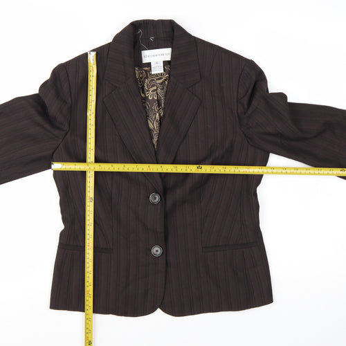 Jones New York Suit Brown Pinstripe Womens Blazer UK 10 Tailored Jacket