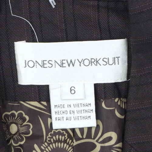 Jones New York Suit Brown Pinstripe Womens Blazer UK 10 Tailored Jacket