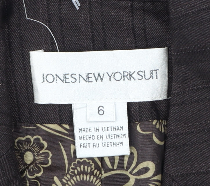 Jones New York Suit Brown Pinstripe Womens Blazer UK 10 Tailored Jacket