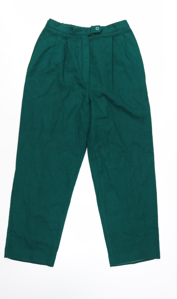 RUSS Womens Green High Waist Pleated Trousers Size 10