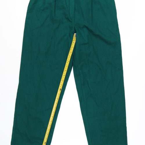 RUSS Womens Green High Waist Pleated Trousers Size 10