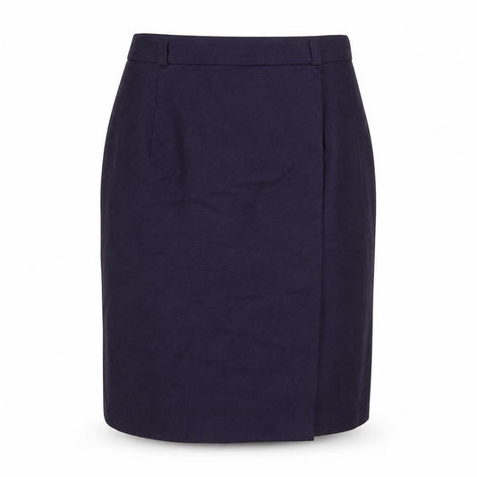 Front view of Michele New York Women's Blue Wool Pencil Skirt, size 12