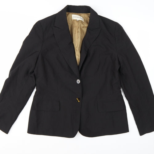 Jones New York Women's Black Pinstripe Blazer Size 12 Classic Fit