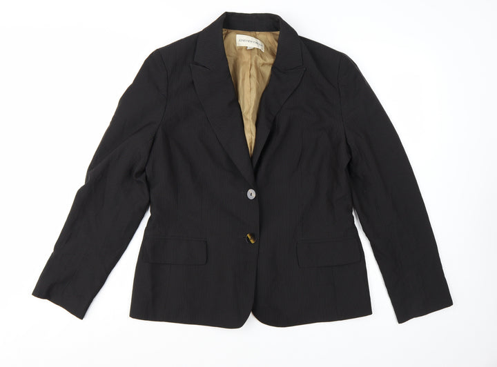 Jones New York Women's Black Pinstripe Blazer Size 12 Classic Fit