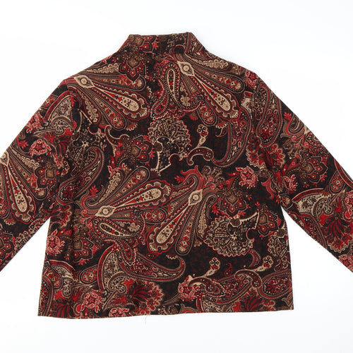 Briggs New York Petite Red Paisley Velvet Blazer Women PL