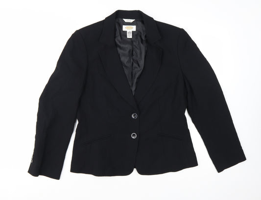 Talbots Petites Black Single-Breasted Blazer Women's Size 12 Petite Acetate Blend