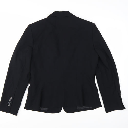 Talbots Petites Black Single-Breasted Blazer Women's Size 12 Petite Acetate Blend