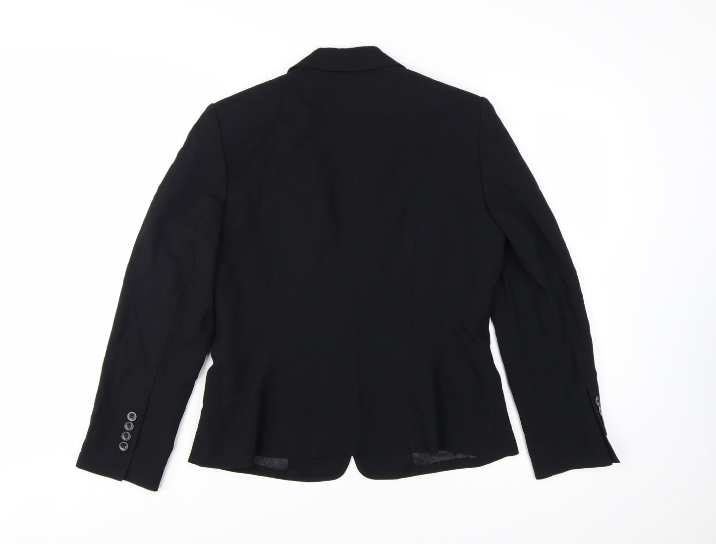 Talbots Petites Black Single-Breasted Blazer Women's Size 12 Petite Acetate Blend