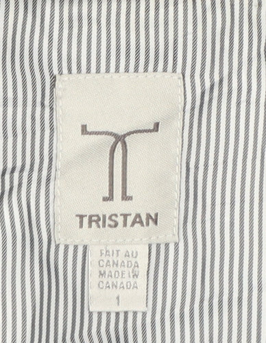 Tristan Women Navy Linen Blend Single-Breasted Blazer Size S