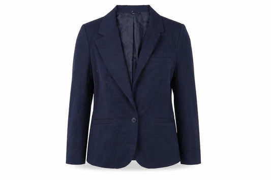 Chadwicks Women Blue Size 12 Classic Single-Breasted Blazer