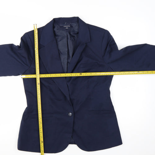 Chadwicks Women Blue Size 12 Classic Single-Breasted Blazer