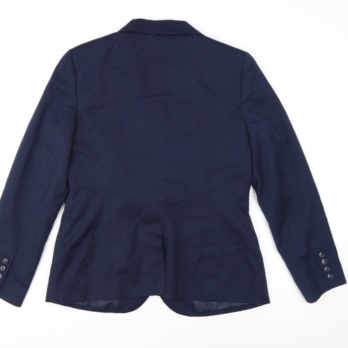 Chadwicks Women Blue Size 12 Classic Single-Breasted Blazer