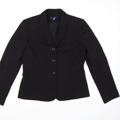 Ann Taylor Women Black Wool Single-Breasted Blazer Size 8 Regular