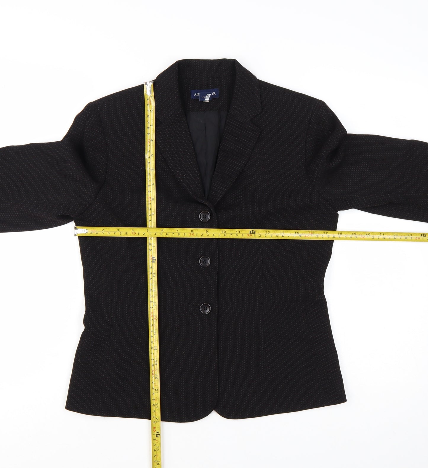 Ann Taylor Women Black Wool Single-Breasted Blazer Size 8 Regular
