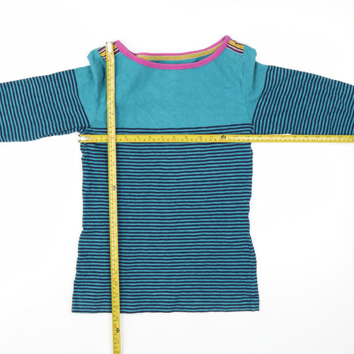 Joules Womens Blue Striped 3/4 Sleeve Cotton Nautical Top Size 10