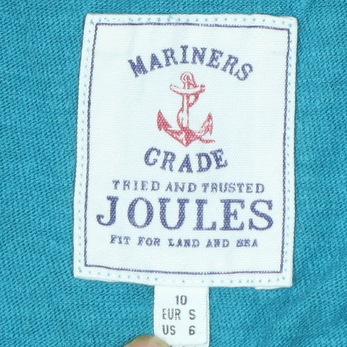 Joules Womens Blue Striped 3/4 Sleeve Cotton Nautical Top Size 10