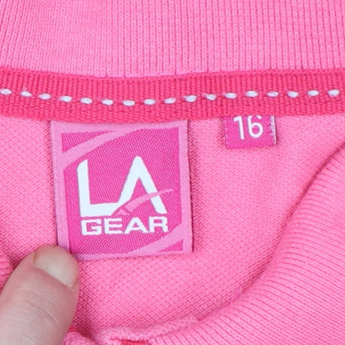LA Gear Women's Pink Sleeveless Polo Shirt Size 16