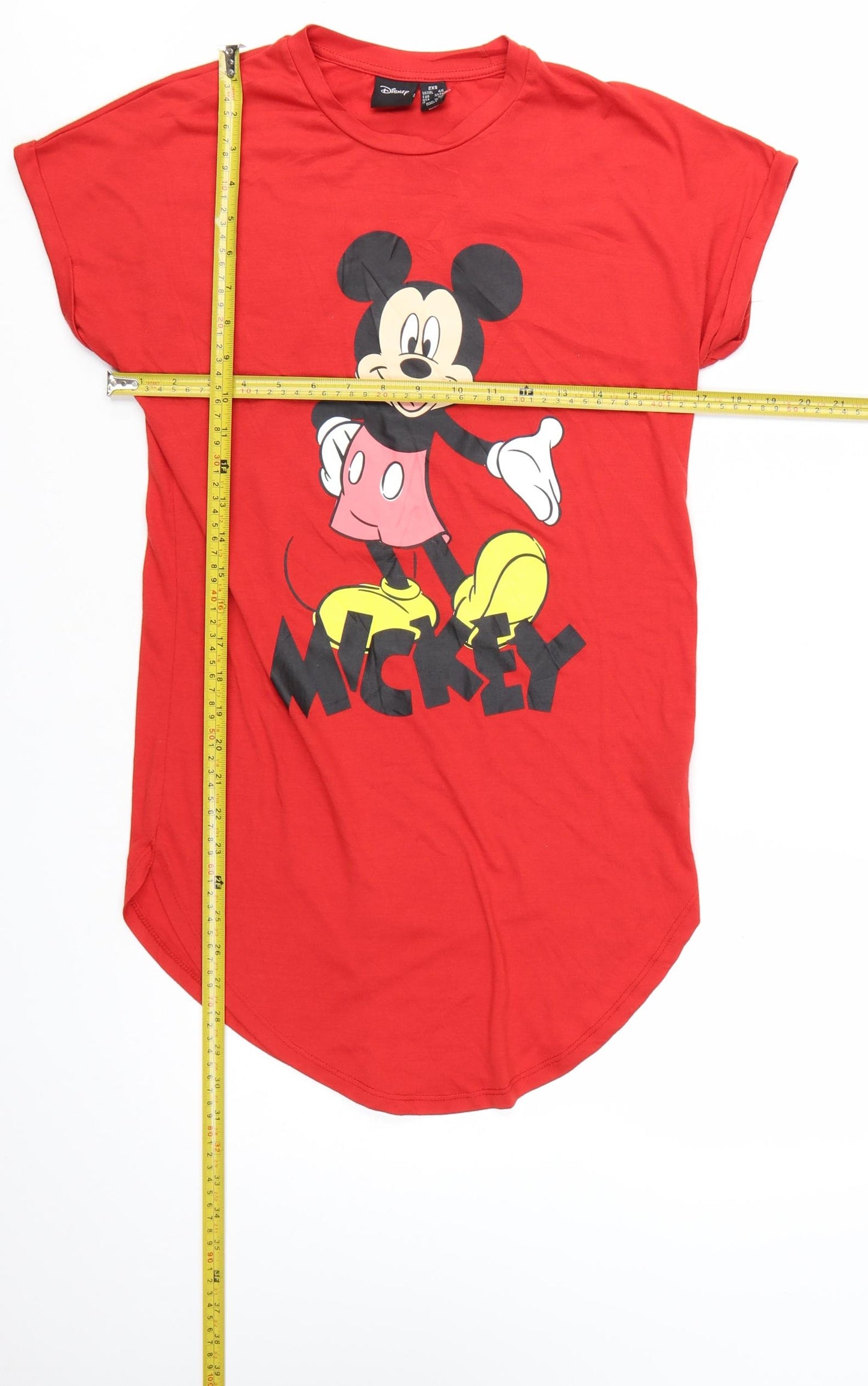 Primark Disney Women's Red Mickey Mouse T-Shirt Nightshirt 2XS