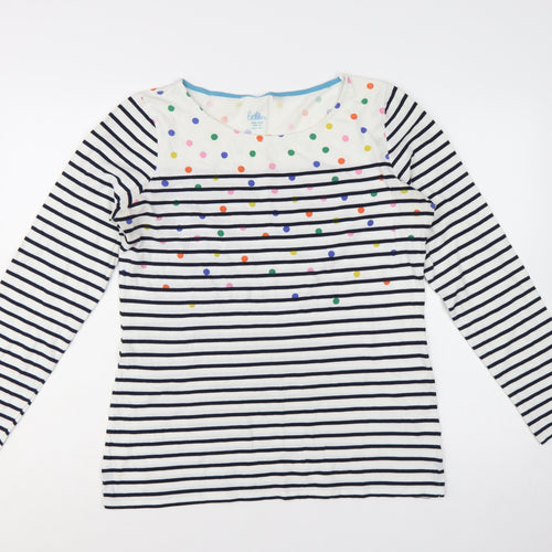 Boden Women's Multicoloured Stripe Spot Long Sleeve Cotton T-Shirt Size 16