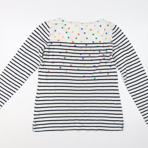Boden Women's Multicoloured Stripe Spot Long Sleeve Cotton T-Shirt Size 16