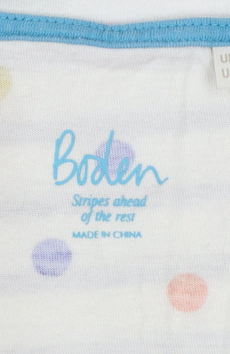 Boden Women's Multicoloured Stripe Spot Long Sleeve Cotton T-Shirt Size 16